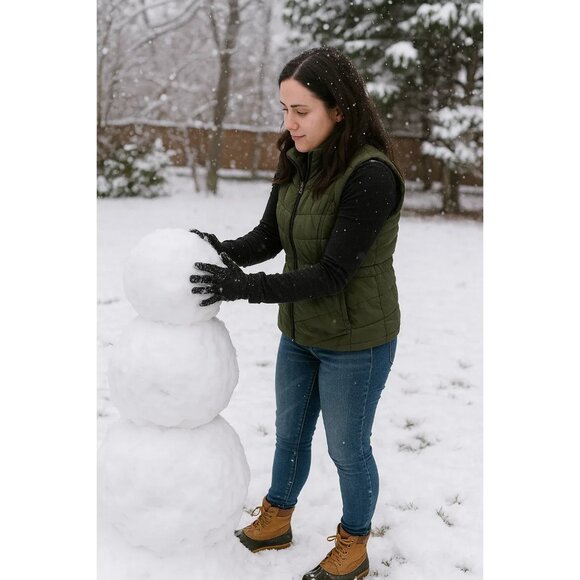 Coldwater Creek Green Textured Puffer Vest XS 4-6 Full Zip Collared Pockets - Picture 1 of 8